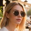 Women's Trendy Round Frame Snake Leg Sunglasses: Fashionable European & American Influencer Style