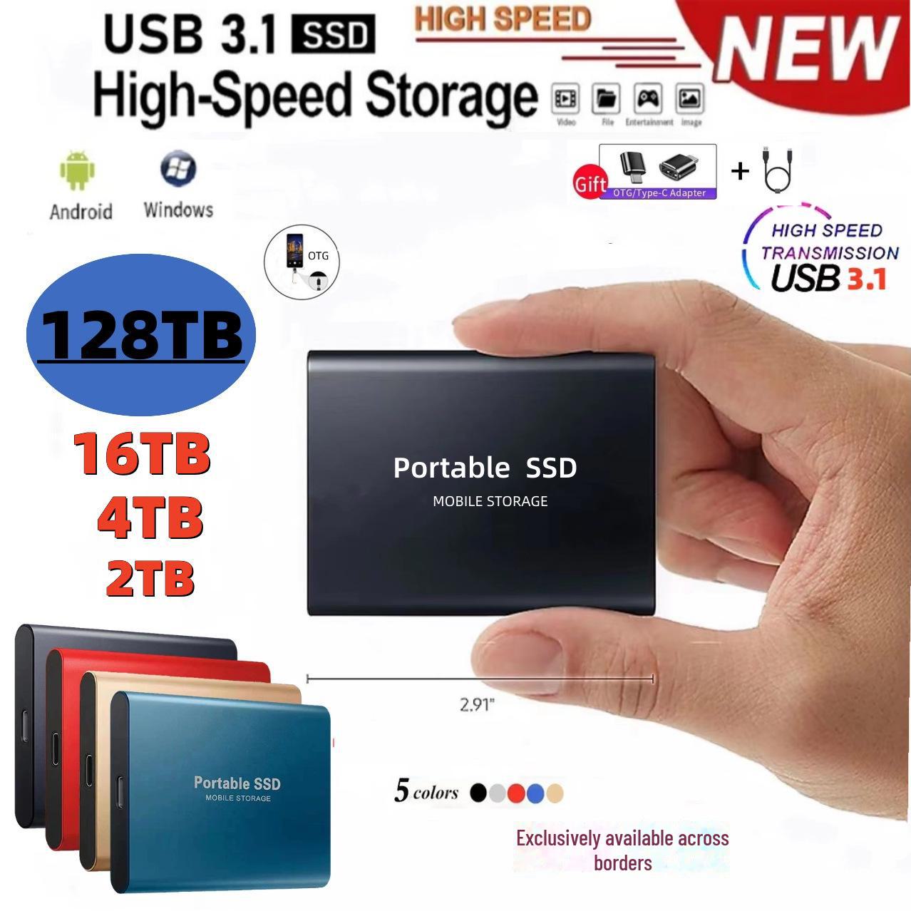 

Высокоскоростной портативный SSD-накопитель расширения - 1 ТБ/2 ТБ 500GB синий