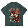 230 Gsm 100% Cotton Demon Slayer V101 Tanjiro Print Unisex Heavy Cotton T Shirt