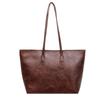 Vintage PU Tote Bag with Top Handle Large Capacity Everyday Fashion Shoulder Bag