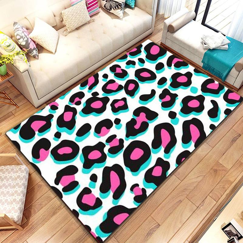 Leopard Print Printed Texture Fur Carpet For Living Room Panther Wild Tiger Lion Area Large Rug Non Slip Bathmat Home Decor Mat
