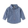 Boy Baby Shirt Lapel Long-sleeved Cotton Shirt Comfortable Casual Handsome Trend Lapel Shirt Kids Clothes
