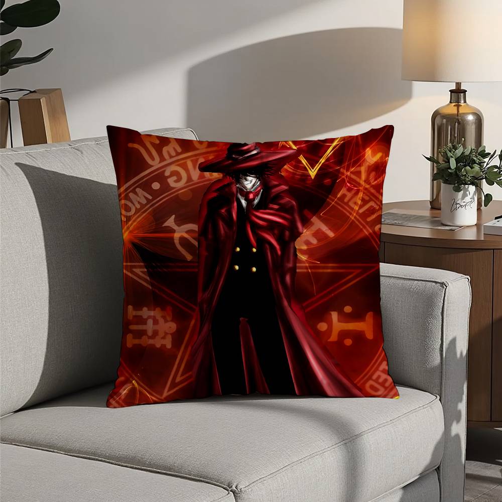 H-Hellsing A-Alucard Pillow Case Sofa Decorative Home Double-sided Printing Short Plush Cushion Pillow Cover Holiday Gift