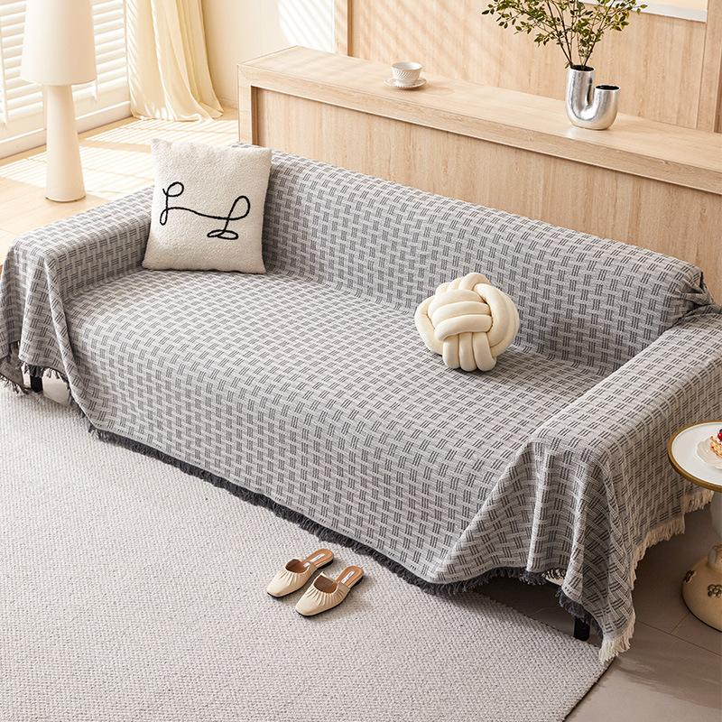 Sofa Towel With Full Coverage Cream Wind Blanket Universal Sofa Cover All Season Universal All Inclusive Non-Slip Sofa Blanket