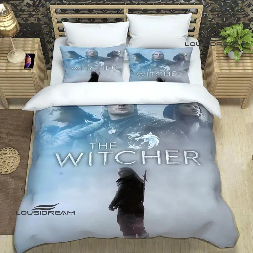 

Набори постільної білизни з принтом гри W-Witcher Вишуканий набір приладдя Комплект з підковдрою Комплект постільної білизни Розкішний подарунок на день народження EU King(240*220cm)3pcs