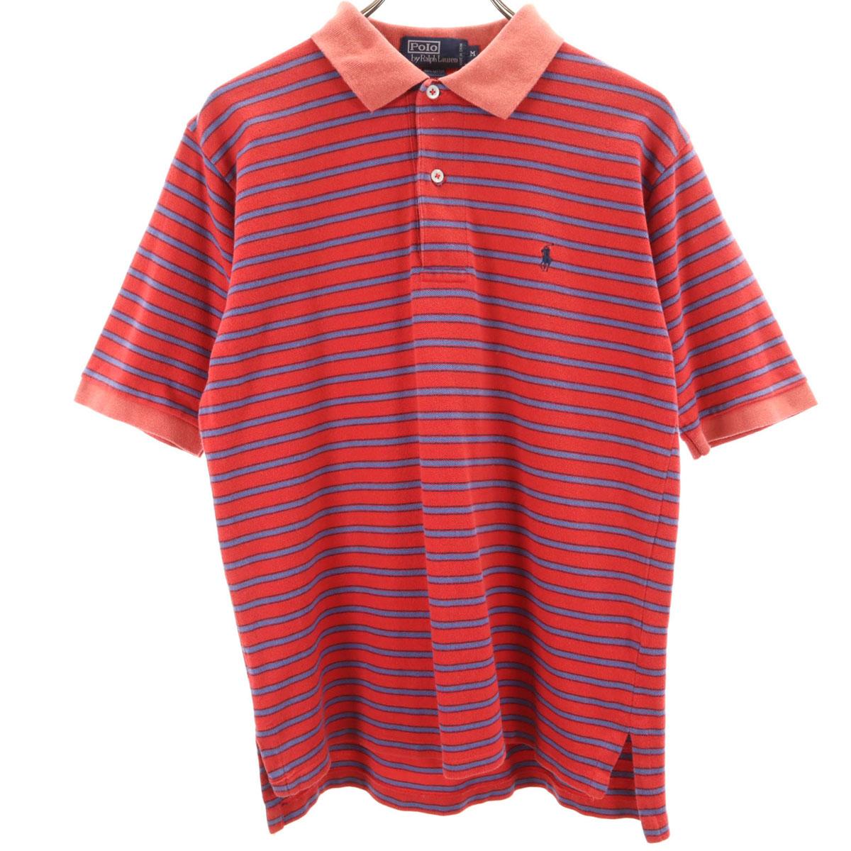 

Polo by Ralph Lauren Border Pattern Short sleeve Polo shirt M Red Fawn Men s Used