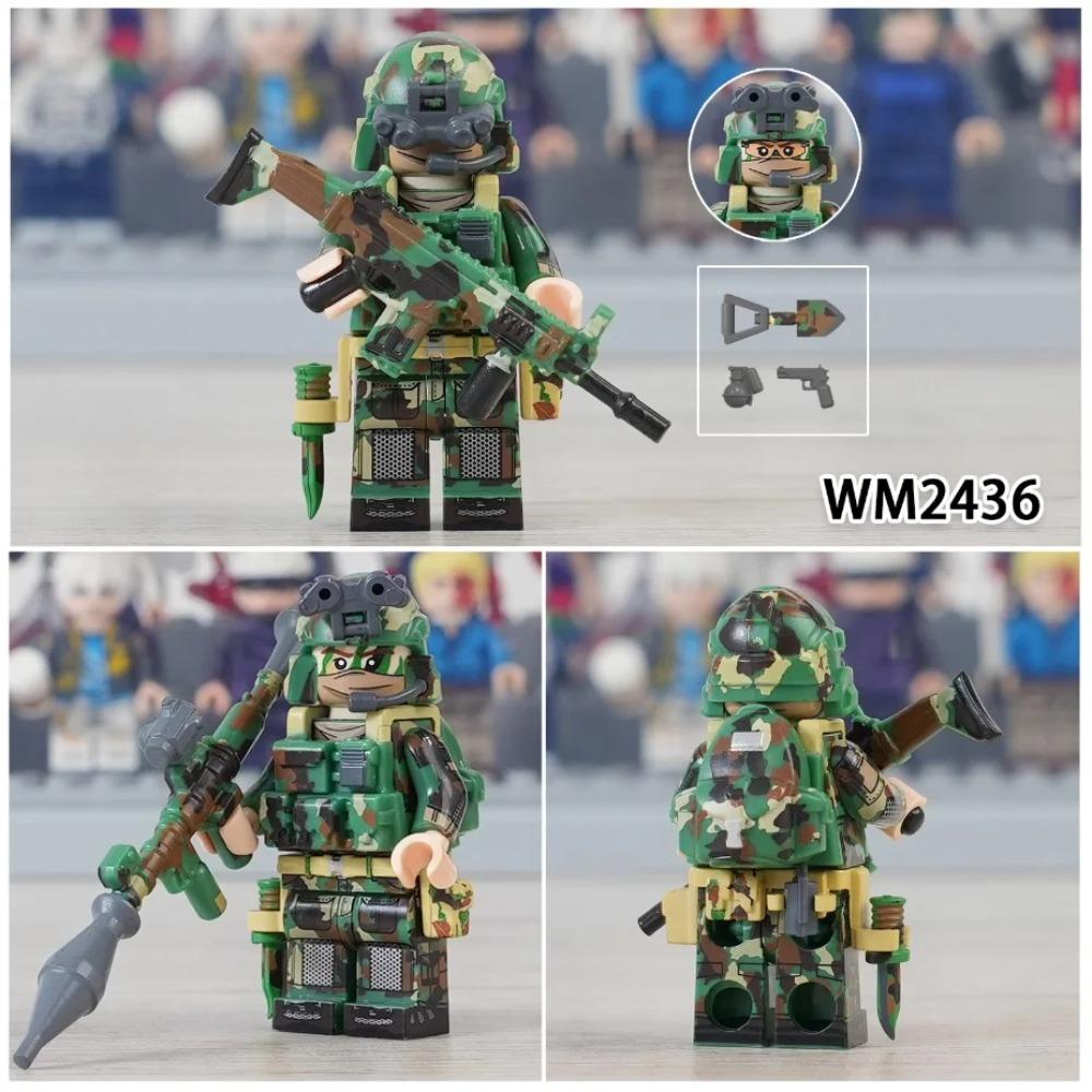 WM6147 WM6168 WM6169 Militaire Serie SWAT Special Forces Bouwsteen Commando Soldaat Stad Politie Pet Mini Actiefiguur Speelgoed