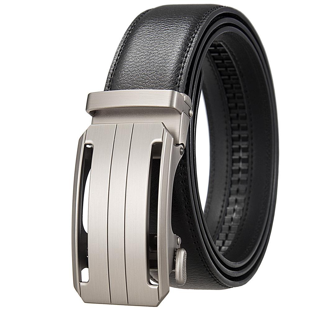 1Pcs Fashion Automatic Buckle Belt, Men'S Belt, Two-Layer Cowhide, Belt Belt Ly36-35409-1