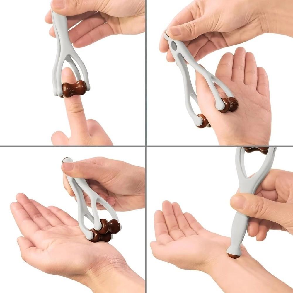 Dual-sided Hand Massager Bone-Shaped Acupressure Tool Ergonomic Roller Finger Massager  Hand