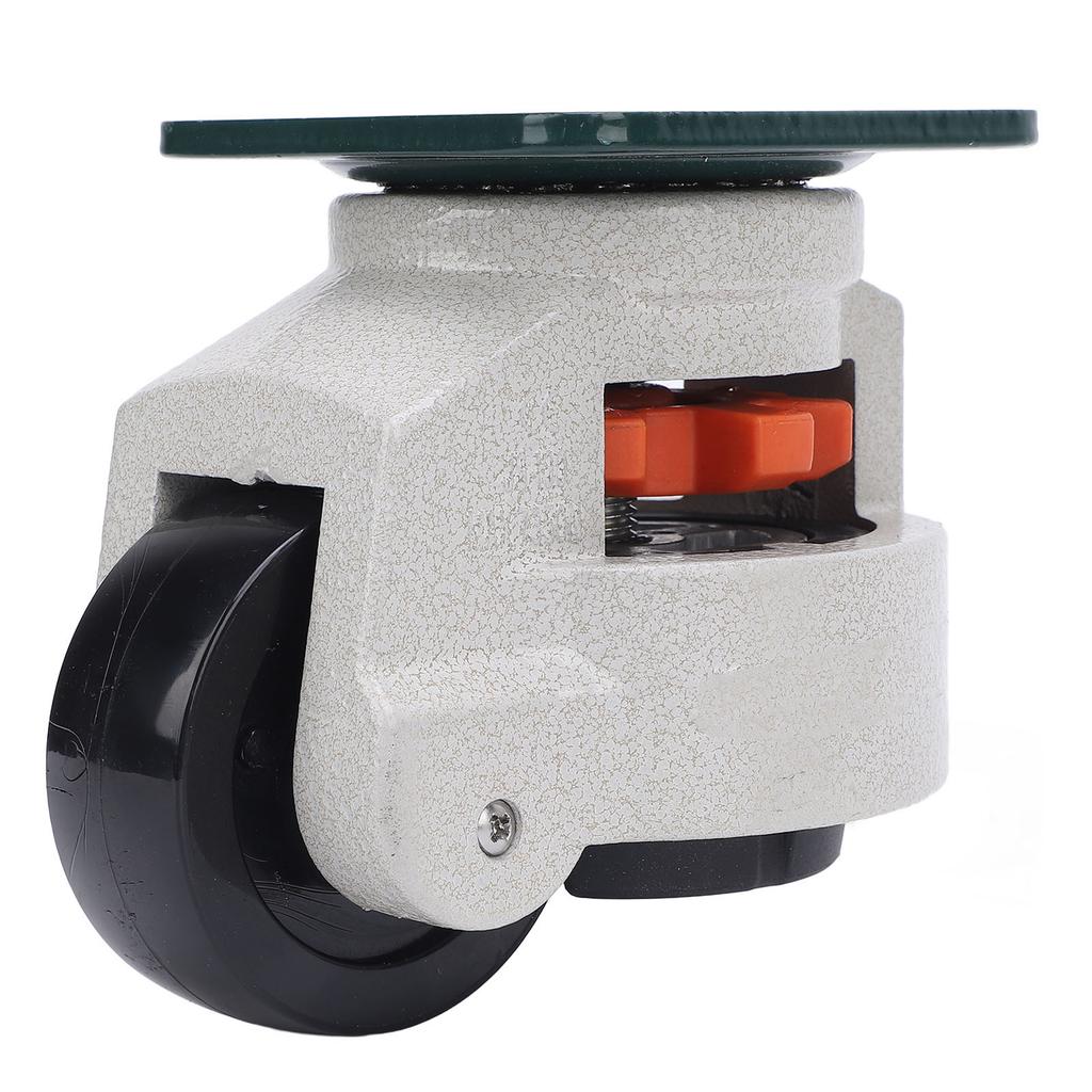 Leveling Caster Adjustable Height Plate Mount Workbench Rotating Caster with 75mm Wheel and Rubber Base