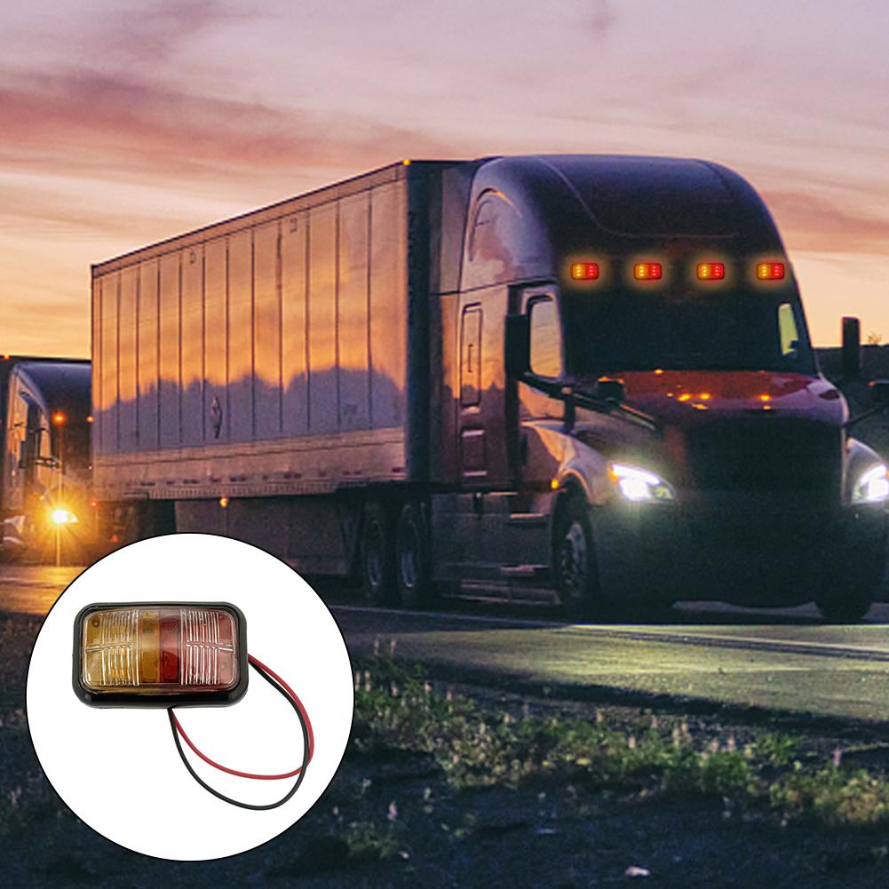 12-24V Car LED Side Marker Lights Square Lights Warning Tail Light Red Yellow Auto Trailer Truck Lorry Clearance Lamps