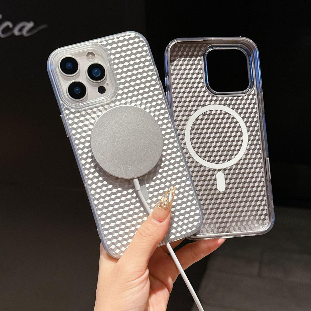 Anwendbar auf Apple 16proMax Cube Magnetische Saug Handyhülle IPhone 15 Trendiges Hautgefühl 14 Sturzschutzhülle