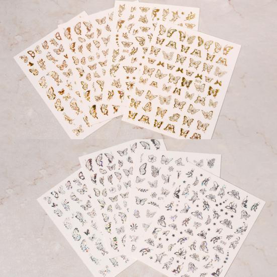 Sticker Self-adshesive Removable Nail 1Sheet Butterfly Pattern Fadeless Fingernails for Party