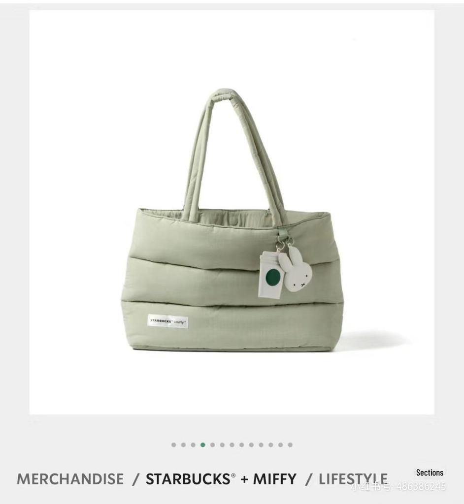 College Style Large Capacity Puffy Tote Bag - Lightweight Cotton-Filled Shoulder & Handheld Women's Laptop Bag