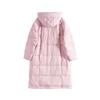 Maslan Winter Warm Solid Color Simple Hooded Straight Sleeve Mid-length Down Jacket