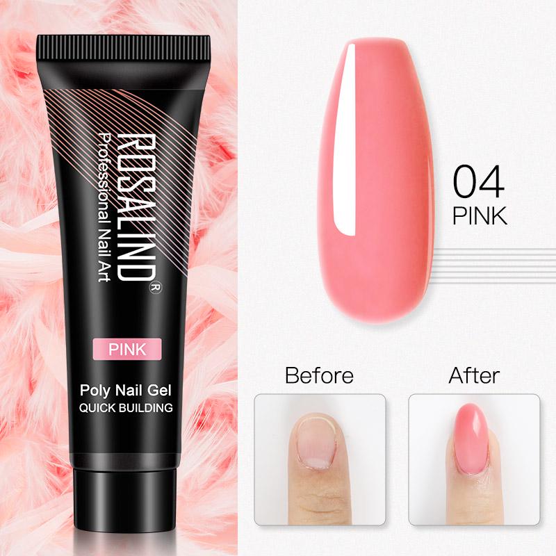 ROSALIND Poly Nail Gel Semipermanent UV 15ML Crystal Acrylic Liquid Extension Hybrid Varnish Poly Nail Gel Cat's Eye Effect