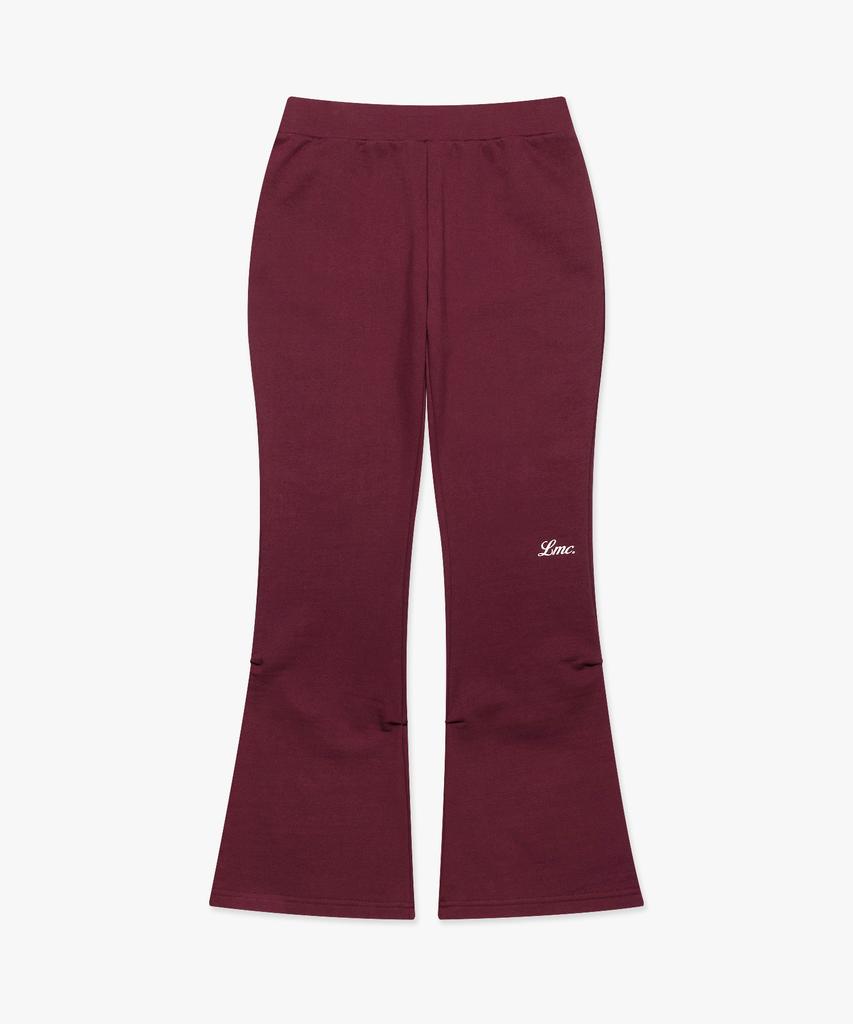 Lmc Wm Shirring Boots Cut Sweat Pants Burgundy