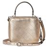Gucci Blondie Embellished Round Interlocking Double G Zip Closure Leather Shoulder Crossbody Handbag Small Women's Gold