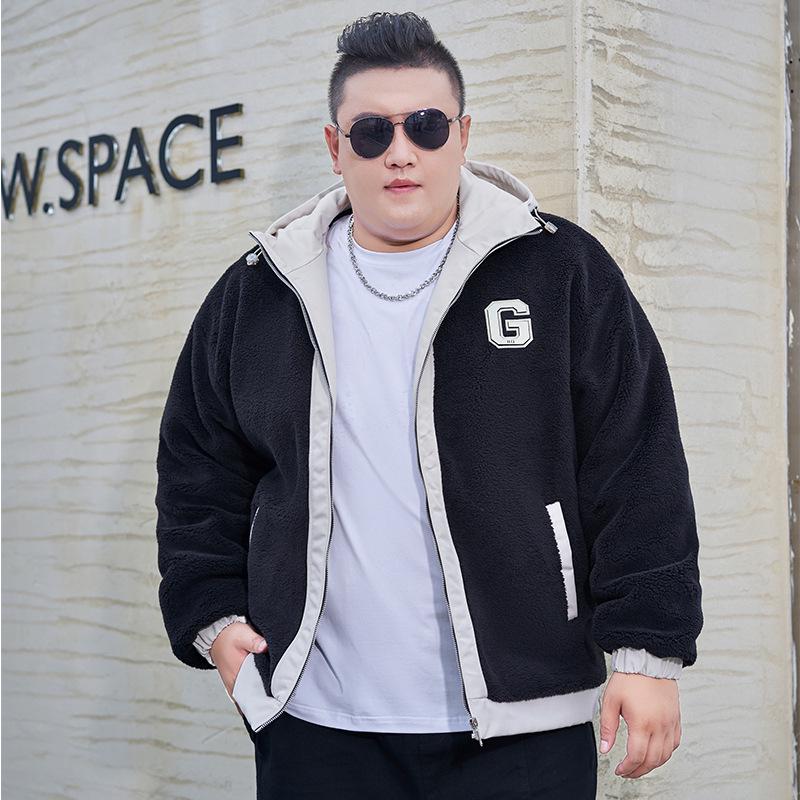 

Men s Plus Size Oversized Lambswool Hooded Cotton Winter Coat M чорний
