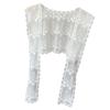 Women's Elegant Flower Lace Shawl Wrap Faux Collar Neck Scarf Tie Knot Front Mini Shoulder Capes Decorative Waist Belt