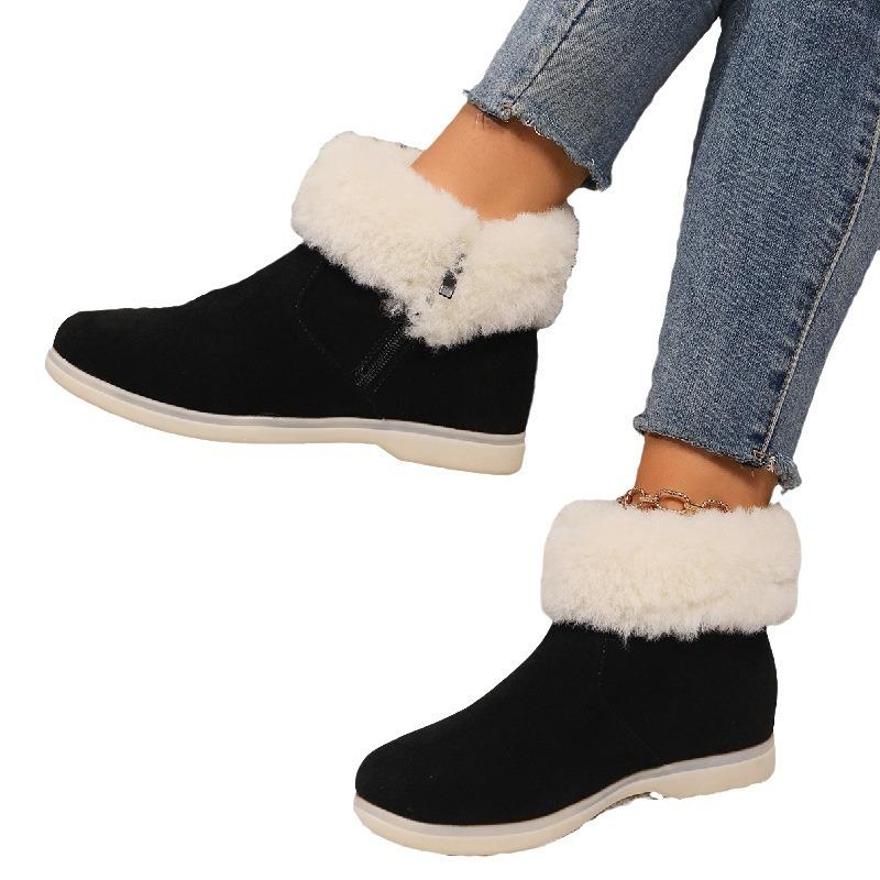Fashion Winter Men Women Indoor Non-slip Snow Boots Soft Sole Comfortable Warm Shoes Low-top Casual Black Flat Cotton Boots Women Shoes