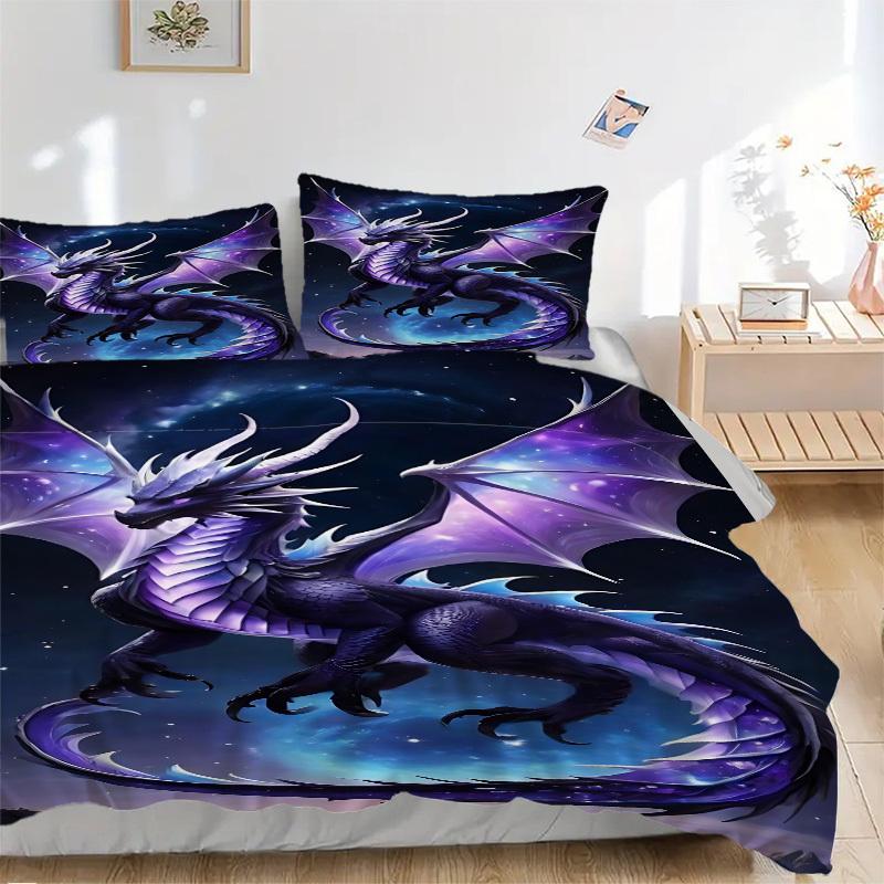 

3pcs Mythical-Dragon-Scale Bedding Set: Perfect for Bedroom or Guest Room. Soft and Comfortable with No Core Included yy251009259 135x200cm