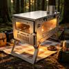 Portable Titanium Camping Wood Stove with Visible Heating for Tents