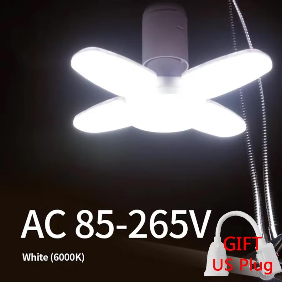 E27 LED Garagen-Glühbirne 28W 360° verstellbar Faltbare Blattlampe Kein Flackern für Schlafzimmer Wohnzimmer Küche Deckenbeleuchtung Grillbeleuchtung