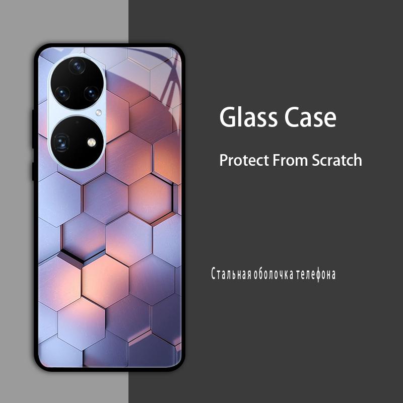 For Huawei P50 Pro Case P50E P 50 Luxury Tempered Glass Phone Case For Huawei P50 E Back Cover Fashion Protective Coque P50Pro