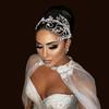 Handmade Bridal Headpiece Rhinestone Bridal Headband Elegant Hair Jewelry  Wedding Day