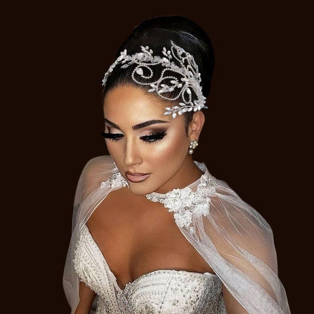 Handmade Bridal Headpiece Rhinestone Bridal Headband Elegant Hair Jewelry Wedding Day