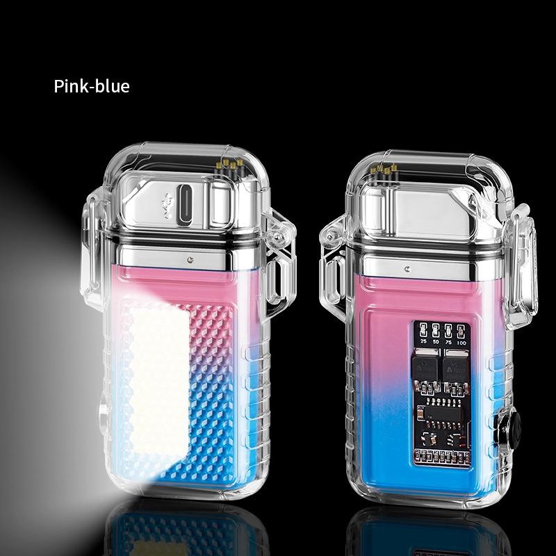 New Arrival Retractable Windproof Pulse Dual Arc Electric Lighter Outdoor Waterproof Camping BBQ LED Display Type-c Quick Charge Lighter