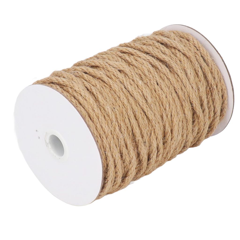 Jute Twine 50M Length 5mm Diameter 4 Strand Jute String Rope DIY Handcraft Accessory Home Decoration