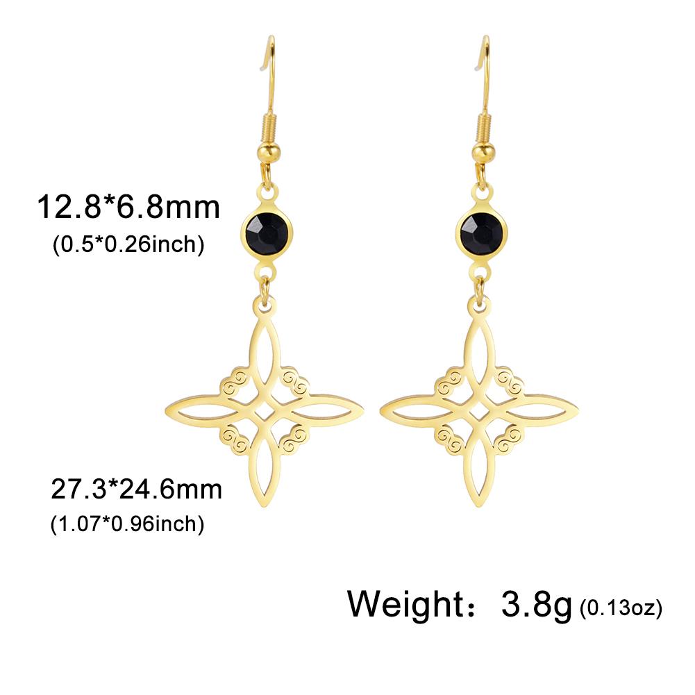 LIKGREAT Stainless Steel Witches Knot Stud Earrings for Women Irish Lucky Celtics Knot Amulet Earring Jewelry Gifts Wholesale