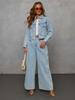 Windy Spring Fashion Casual Loose Women's Denim Jacket Pants Set