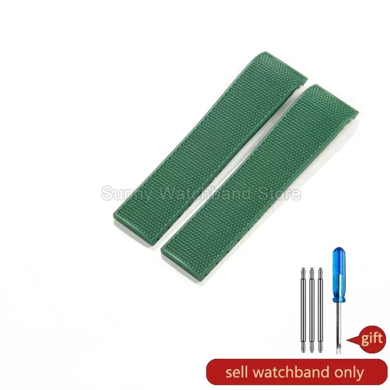 ONEFor Longines Conquest Watchbands Rubber Silicone Sports Non-Stick Gray Diving Men L3.742 642 781 782 Series 21mm AccessoriesMN