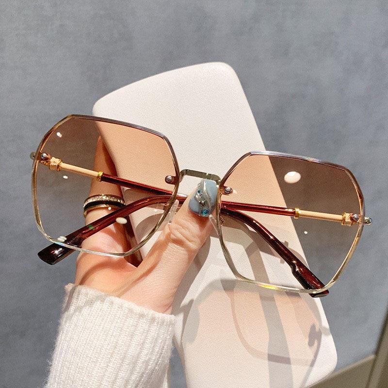 Sunglasses Women'S High-End Sunglasses Women'S Summer Uv Protection Big Face Thin Fashion Sunglasses
