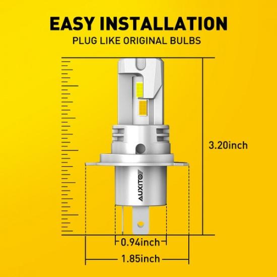 H4 9003 LED Headlight Hi/Low Beam Bulbs 6500K White 1200LM Super Bright Amber