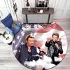 French legendary rock singer and actor Johnny Hallyday Round Carpet Soft Home Decoration Corridor Table and Chair Anti slip Outdoor Floor Mat rug H21