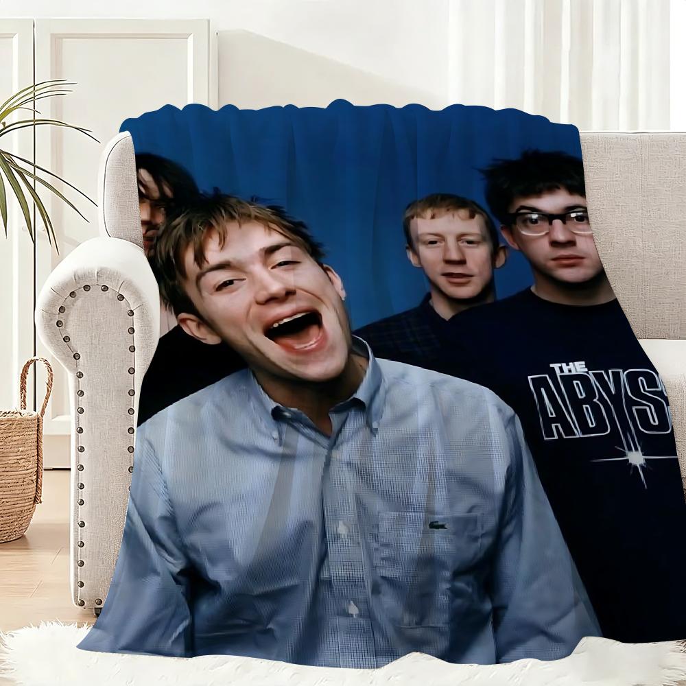 Blur Band Throw Lightweight 240g Flannel Blanket Soft Skin-friendly for Summer Cooling 75x90cm