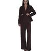 European and American women's wear 2025 autumn new arrival: elegant waist-cinching long-sleeve suit high-waisted straight-leg pants deep V two-piece 