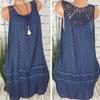 Women's Boho Sundress Midi Length Summer Evening Cocktail Party Beach Dress Size S To 5xl With Elegant Lace Hollow Design