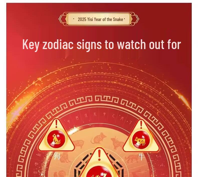 2025 Year of the Snake Red String Zodiac Bracelet with Five Paths God of Wealth Charm