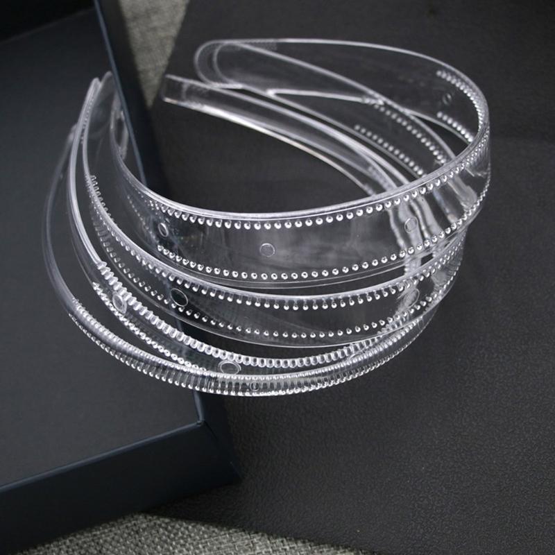 Plain Headbands Toothed Hair Hoop Headbands Clear Plastic Hair Hoop 8mm/12mm/20mm/25mm Plain Headbands Toothed Comb