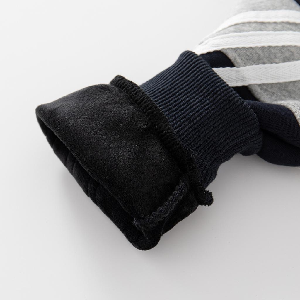 Autumn and winter boys round neck cartoon printed long-sleeved sweater, casual white striped warm pullover sweater