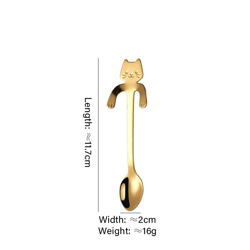 304 Stainless Steel Coffee Spoon Cute Cat Spoon Teaspoon Creative Dessert Ice Cream Tableware Kitchen Tools Tea Spoon Cjcc01