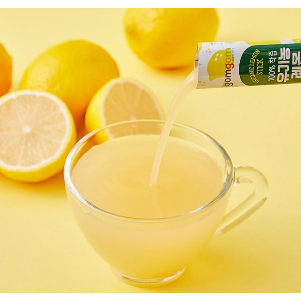 gomgom 100% Organic Lemon Stick, 20g, 14pcs / Korean Lemon Stick / Organic Flavor