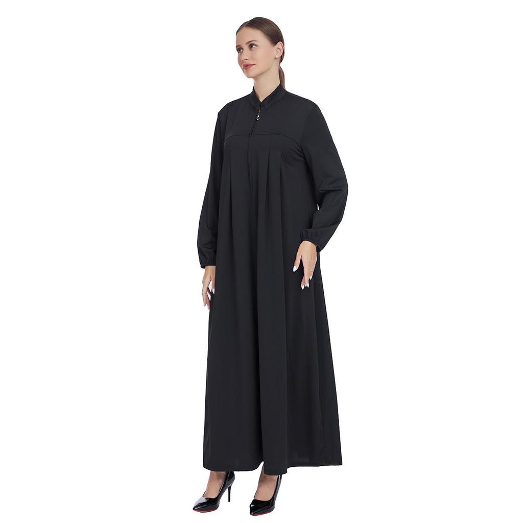 Women's Fashion Loose Fit Stand-Up Collar Dress for Middle East and Southeast Asia Markets