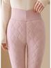Cotton Pants Female Padded and Thickened Winter Outside Wearing De Down Bottoming Pants High Waist Lamb's Wool Warm Pants