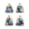 Japanese Chirimen Chirimen Coin Small Item Made in Small Chrysanthemum Navy Blue Purse, Case, Pouch, Japan,